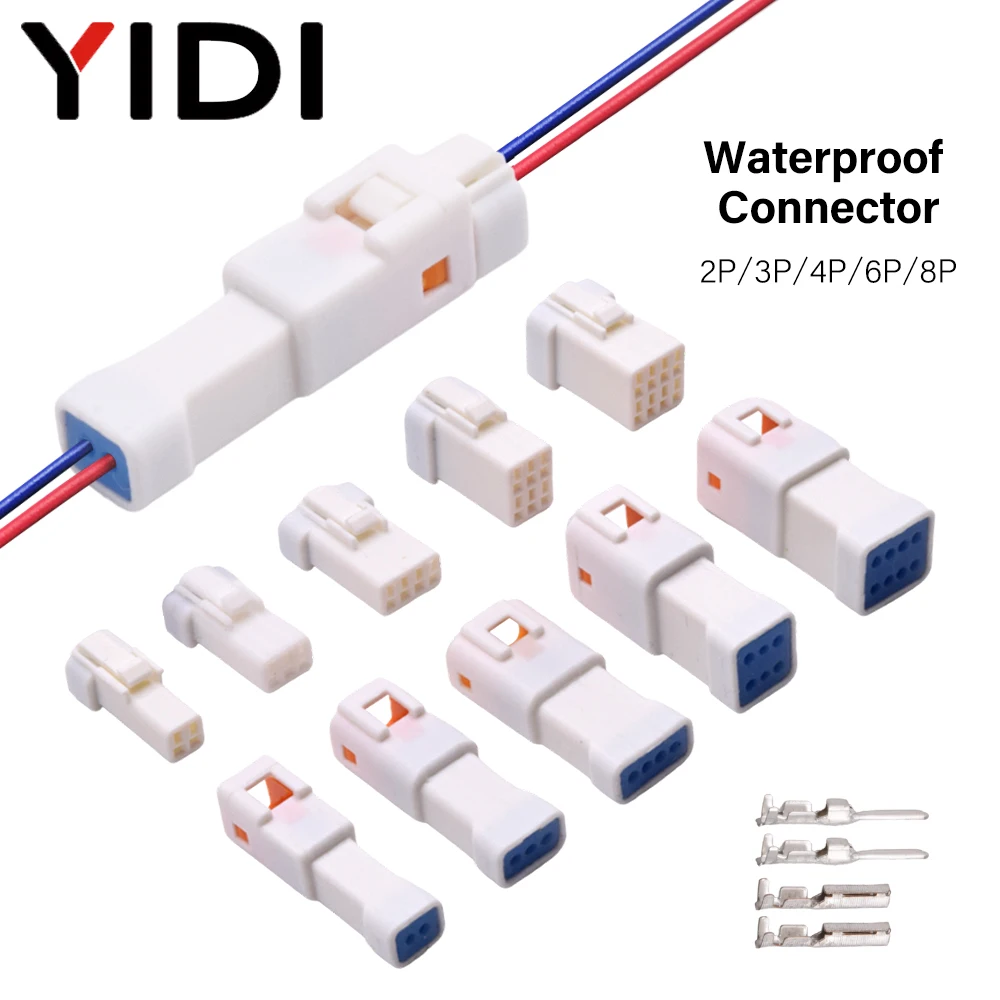 10 Sets Micro Male Female JWPF JST 2/3/4/6/8 Pin Automotive Snap Connector Waterproof Housing Wire Plugs Socket With Terminals