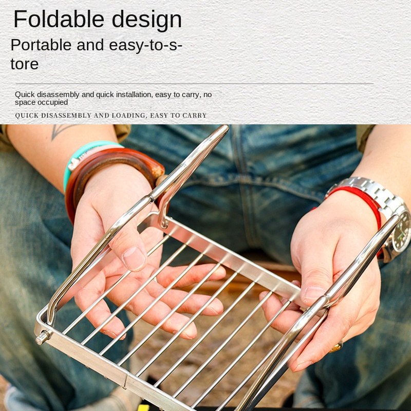 Support de poêle d'extérieur en acier inoxydable, Portable et pliable, Mini support de Barbecue, support de Pot, support de plateau de cuisson