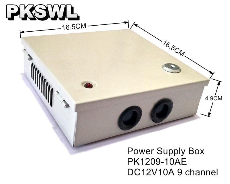 DC12V 10A 9 way 9 channel CCTV power supply box power distribution box for CCTV camera