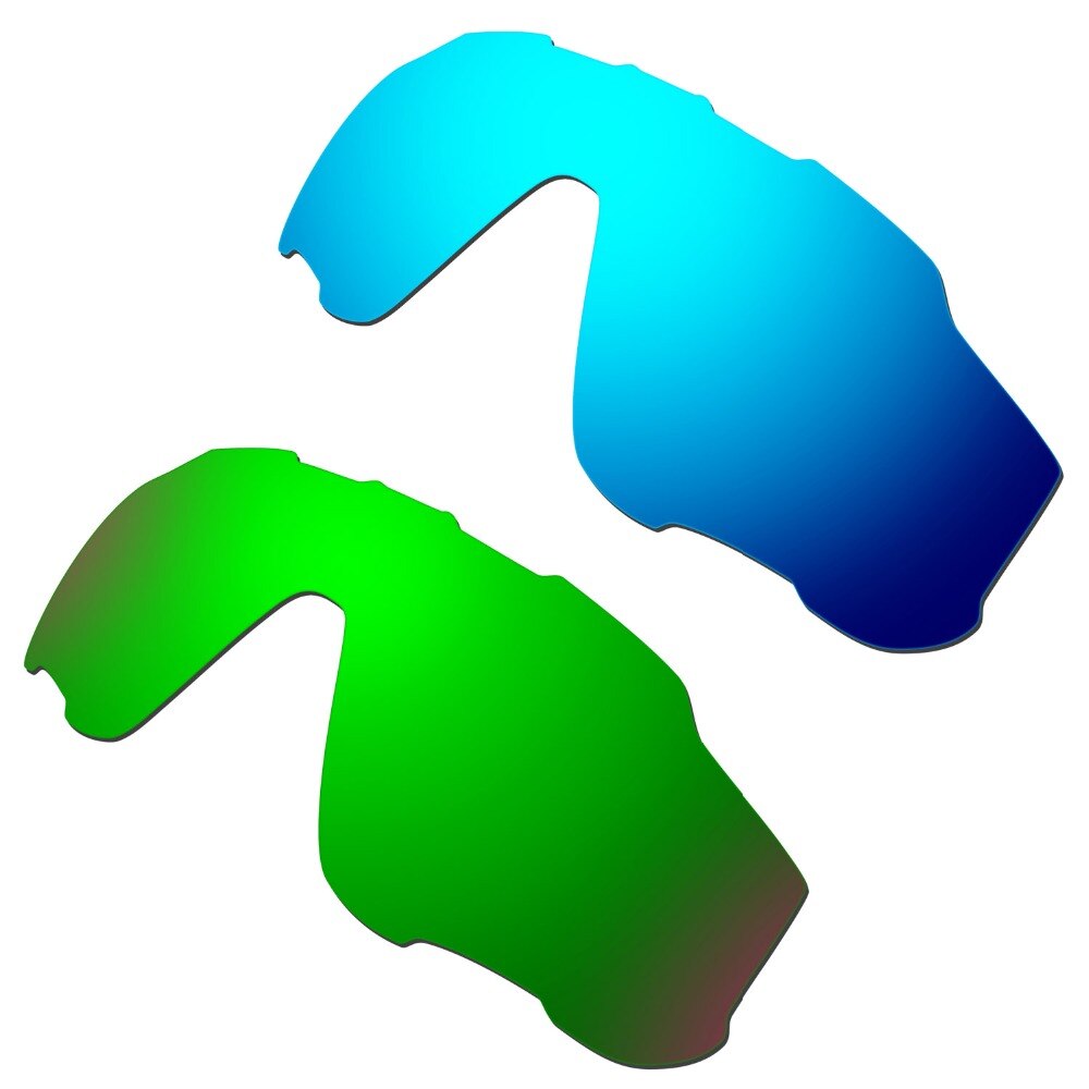 HKUCO Blauw/Groen 2 Pairs Gepolariseerde Vervanging Lenzen Voor Jawbreaker Zonnebril Verhogen Duidelijkheid