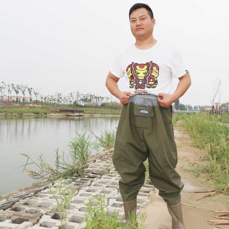 Fly Fishing Waist Waders Pant Durable Waterproof trousers Wading Breathable Waist Pants With Stocking Foot