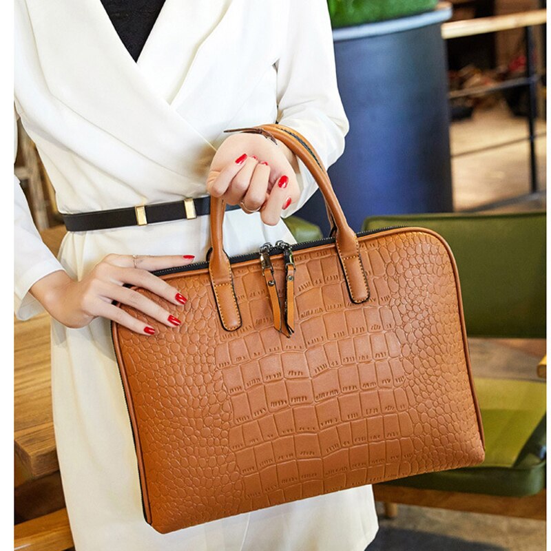 Dames casual tassen 13 14 inch laptoptas kantoortas voor dames aktetassen vrouwelijke manager zakelijke vrouwen aktetas leren handtas
