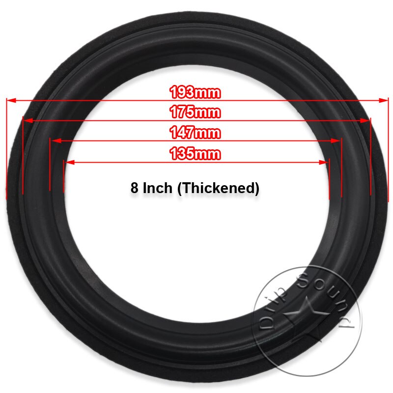 Piezas de repuesto para altavoz, piezas de repuesto para reparación de Subwoofer de graves con borde de espuma de 6,5 &quot;/7,5&quot;/8 &quot;pulgadas, 2 uds.: 8 Inch (B thickened)