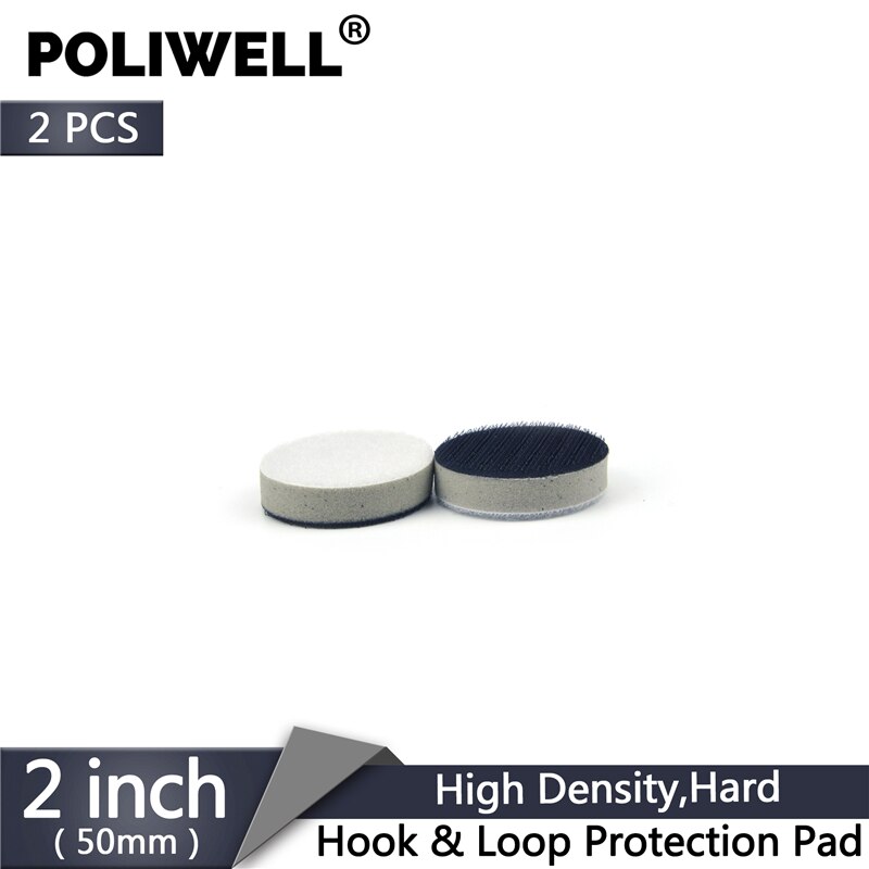 POLIWELL 2PCS 2 Inch Hard Sponge High Density Interface Pad for Hook&Loop Backing Pad Sanding Buffering Pads Surface Protection