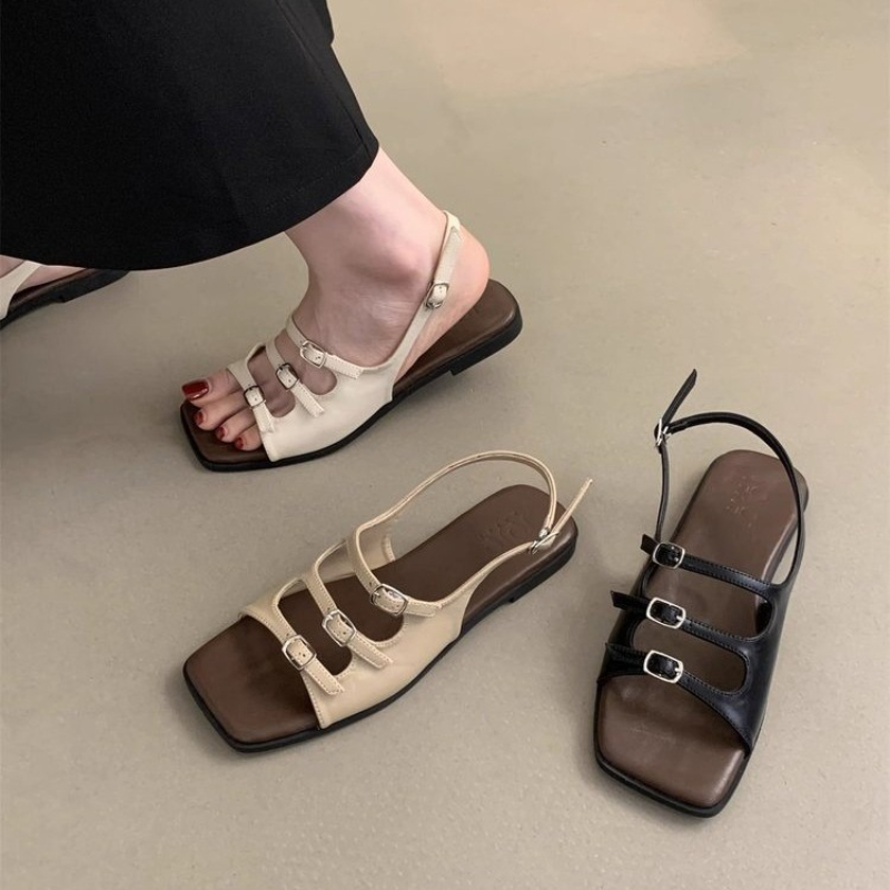 Mode sandalen dames zomer retro strand kust reizen zachte platte sandalen