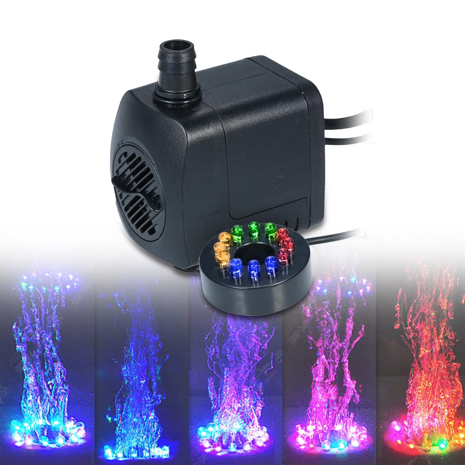 Ledet nedsænket pumpe 800l/ timer ultra-stille akvarium dam tank pool vand springvand pumpe uk plug