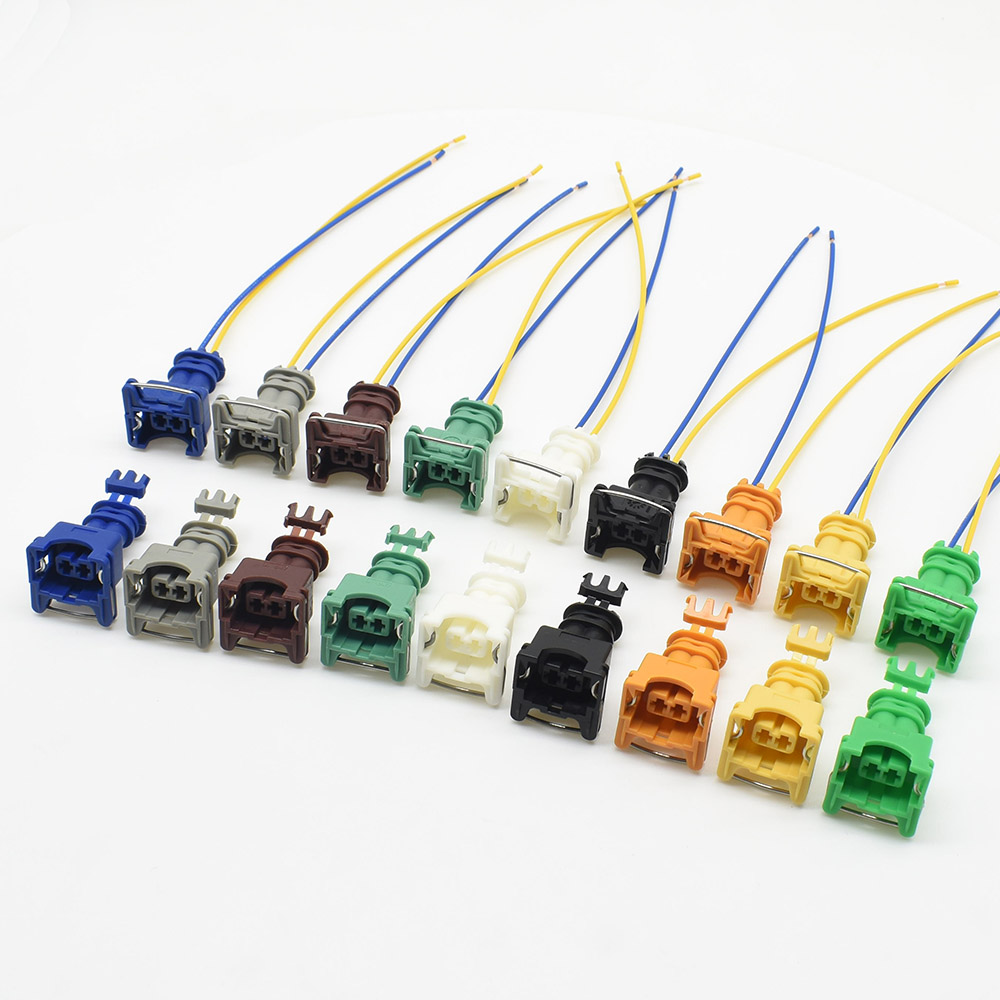1 set 2-pins EV1 auto-brandstofinjector-stekkerconnector Junior Power Timer JPT Jetronic-kits 282189 -1 Voor auto groen blauw geel grijs