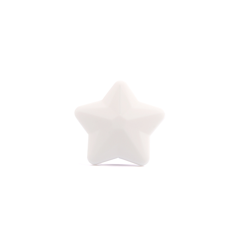 LOFCA 5pcs Star Silicone Beads Soft teether Star Shape BPAFREE Baby Diy Jewelry Bracelet Necklace and Pendant Making Oral Care: snow