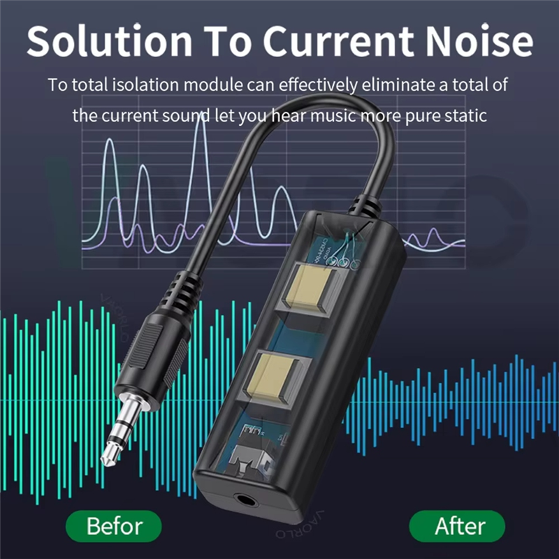 ABUO-3.5Mm AUX Audio Anti-Interference Ground Loop Noise Filter Lsolator Cancelling For Home Stereo Car Audio System