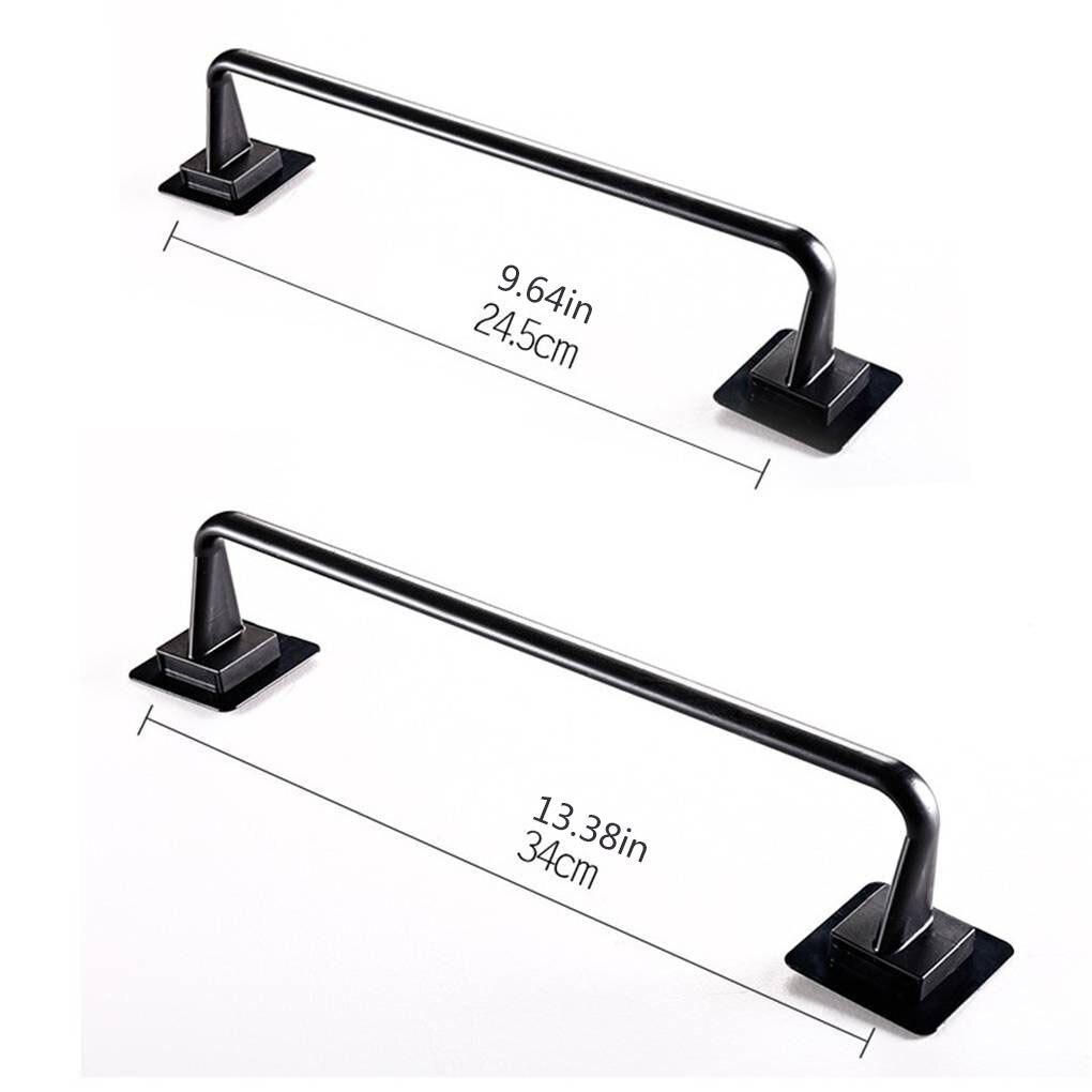 Zelfklevende Handdoek Staaf Handdoekenrek Muur Gemonteerde Zwarte Wc Ruimte Handdoek Barstorage Rail Plank Badkamer Accessoires