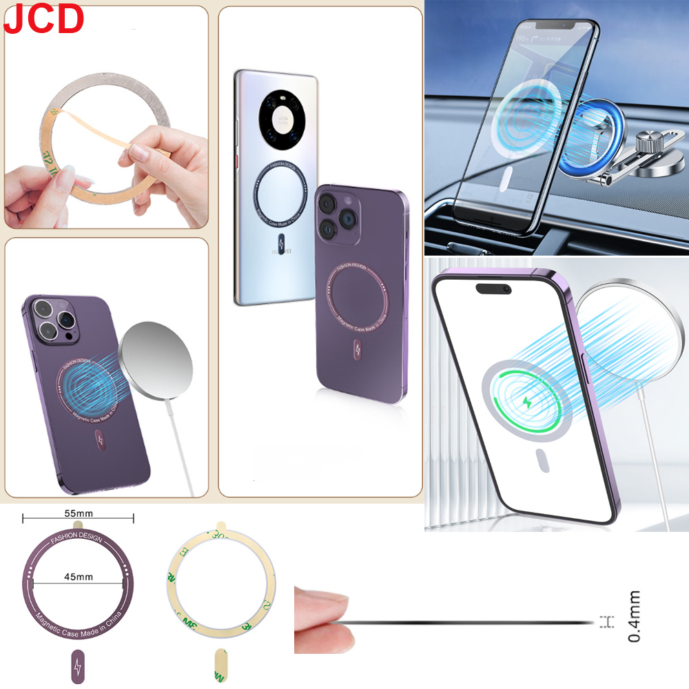 JCD 1pcs Magnetic Metal Plate Ring Metal Plate Sheet Wireless Charger Iron Sheet Sticker for Apple Magsafe Wireless Charging