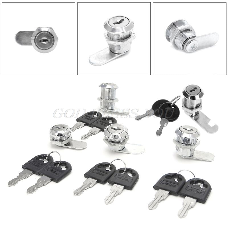 10-30mm Cam Lock Filing Cabinet Post Mailbox Drawer Cupboard Locker 2 Key