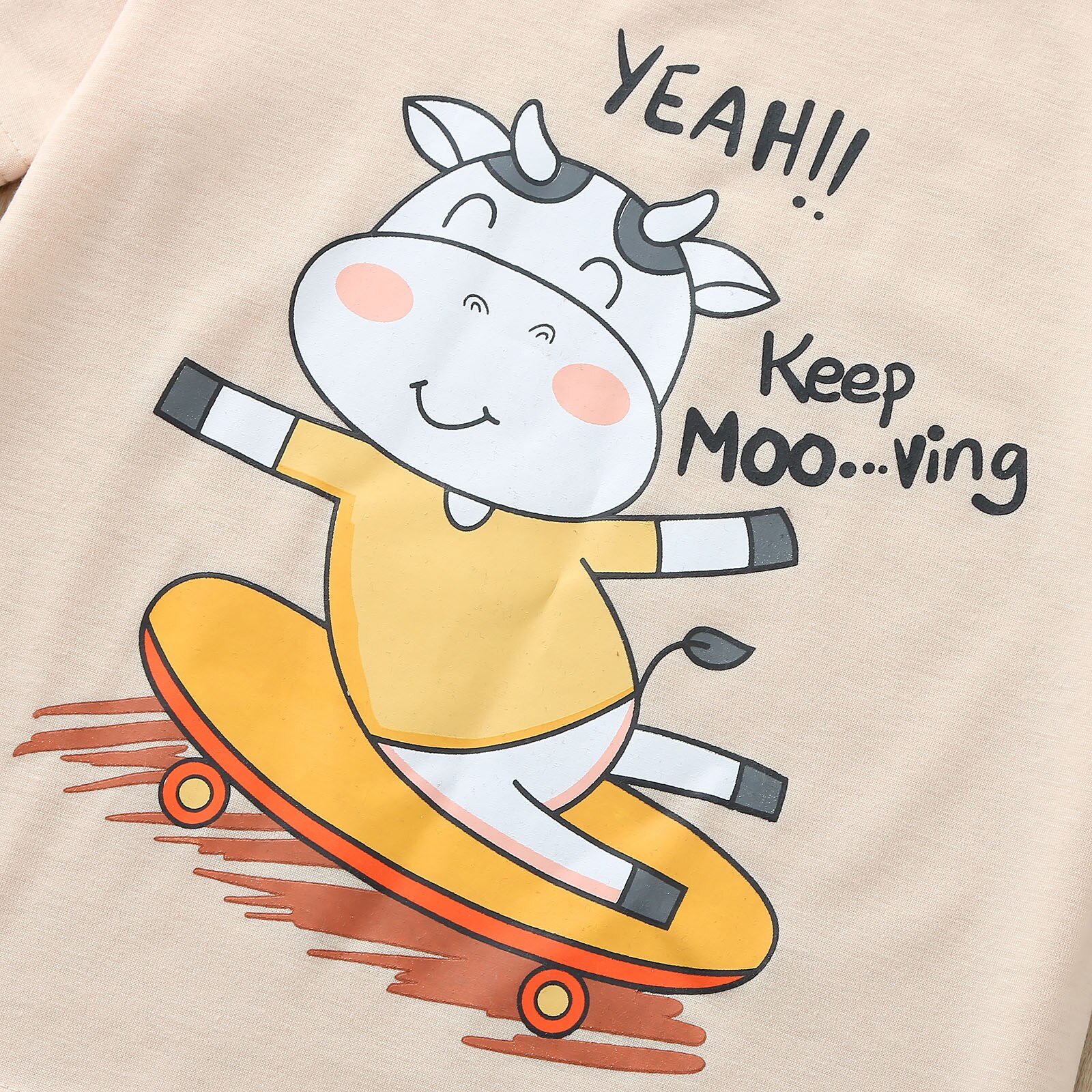 1-6years ano novo camiseta da criança dos miúdos do bebê meninas meninos de manga curta bonito dos desenhos animados vaca carta topos roupas para niñas m4