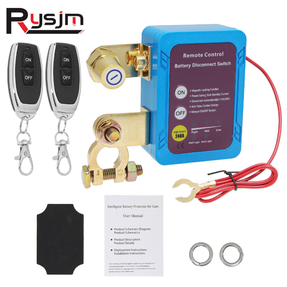 Nuovo 12V 240A Interruttore di disconnessione batteria per auto Interruzione rapida Controllo remoto Interruzione alimentazione Interruttori di uccisione Batteria protettiva personalizzata