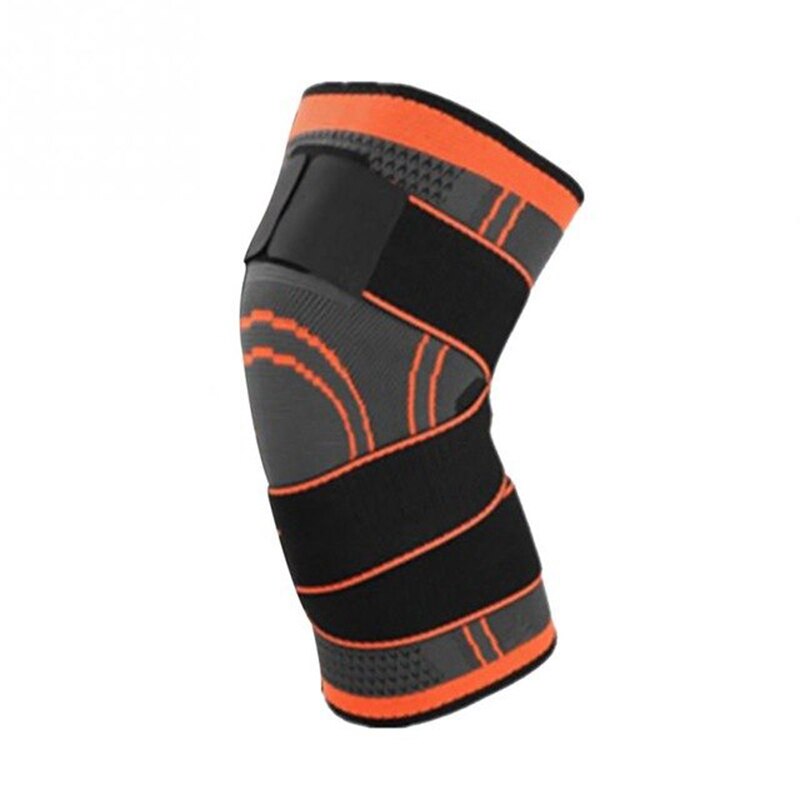 Knæstøtte sportsbeskyttende knæpude åndbar bandage knæbøjle til basketball tennis cykling kompression pad: Orange / M