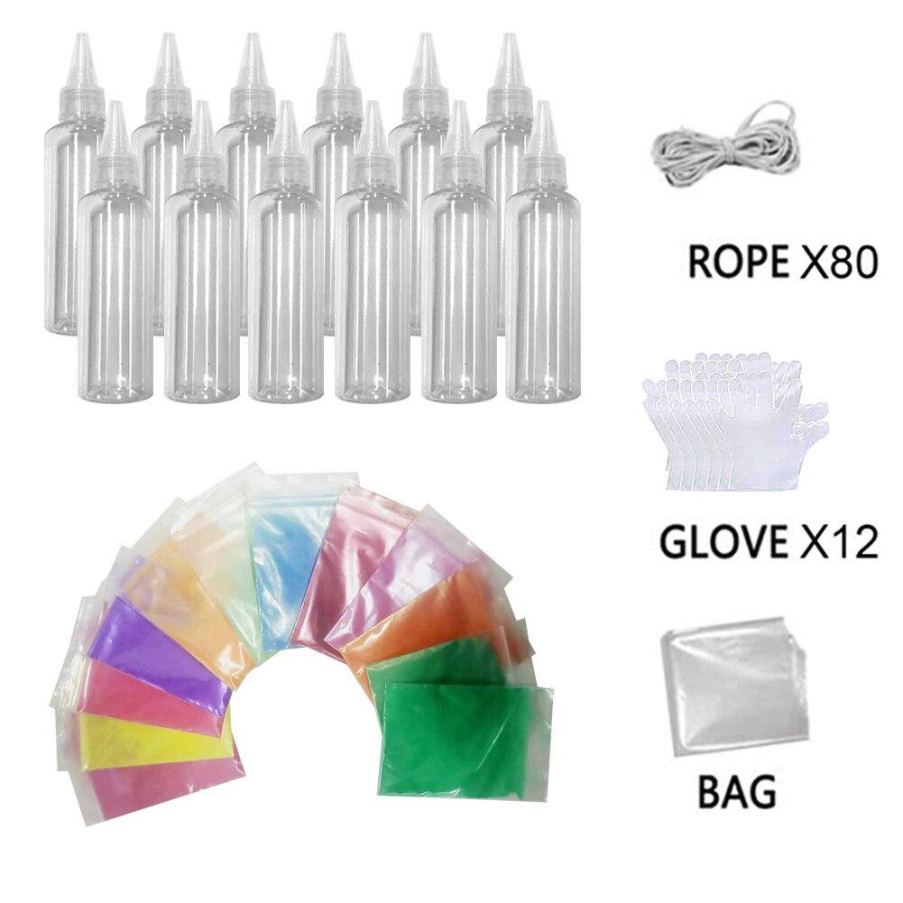 Tablecloth Handmade Pigment Fabric Textile Art Supplies Non Toxic Craft Bottle Rubber Bands Tie Dye Kit For Clothing