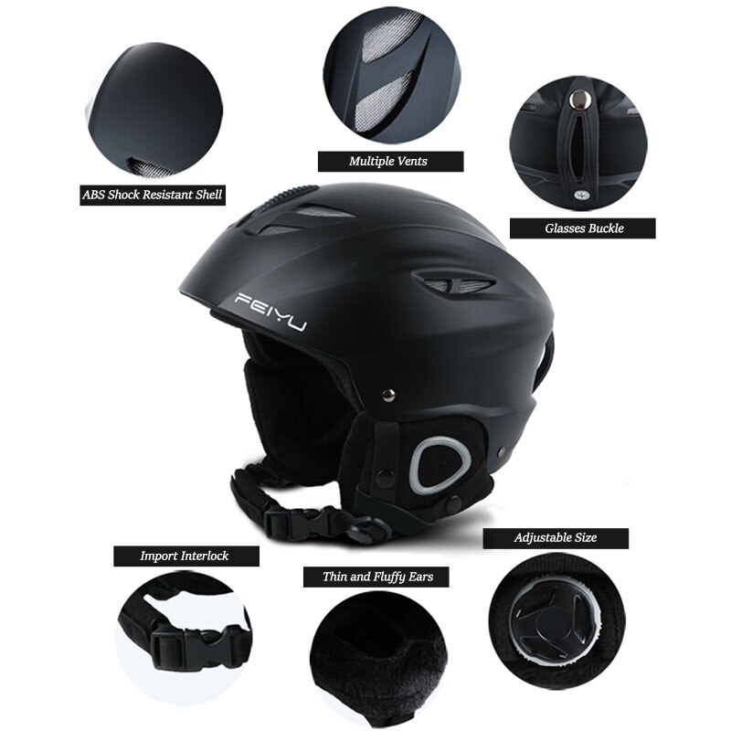 Outdoor veiligheidsskihelm voor volwassenen, integraal gevormde skihelm voor snowboard, skateboard, sneeuwskihelm voor motorfietsen