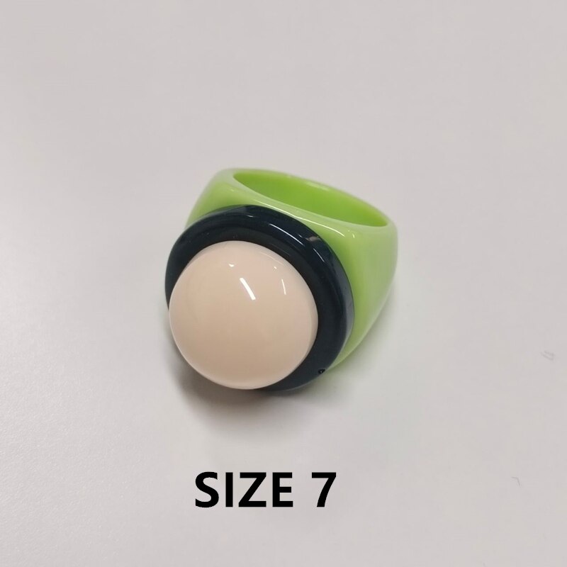 Kontrastreiche, farbenfrohe, geometrische, runde acrylringe, niedliche keroa-schmuckstücke für frauen und mädchen, reiseschmuck von huanzhi: C