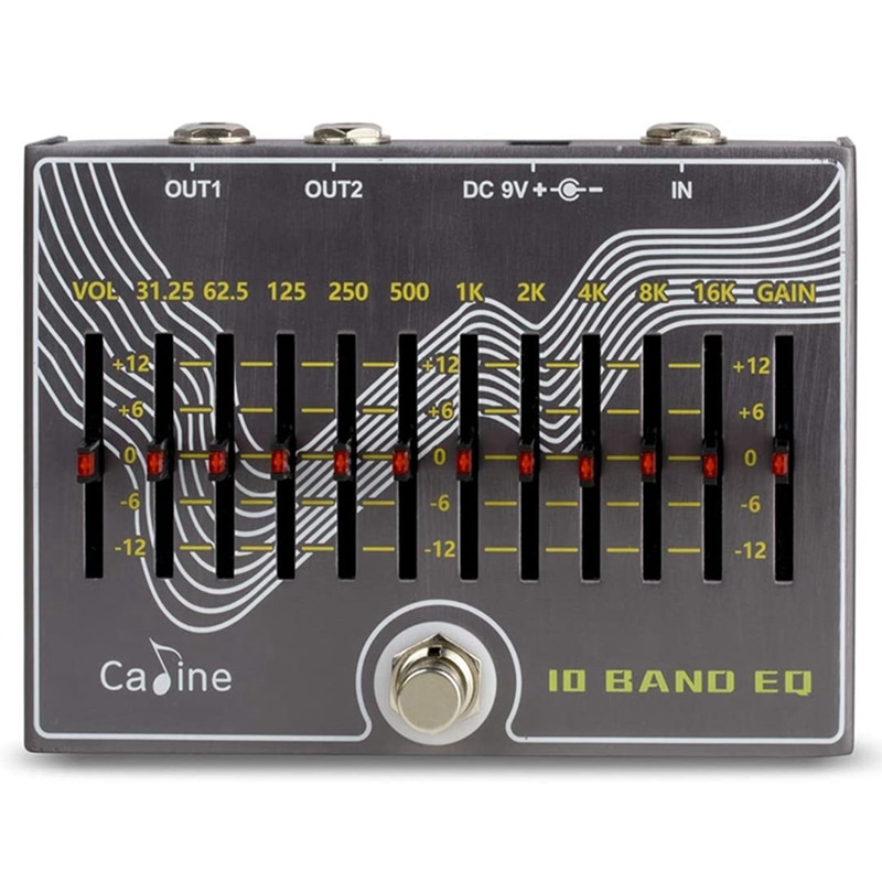 Caline cp -81 10 bånd eq guitar effektpedal sand bypass med lydstyrke/forstærkning: Default Title