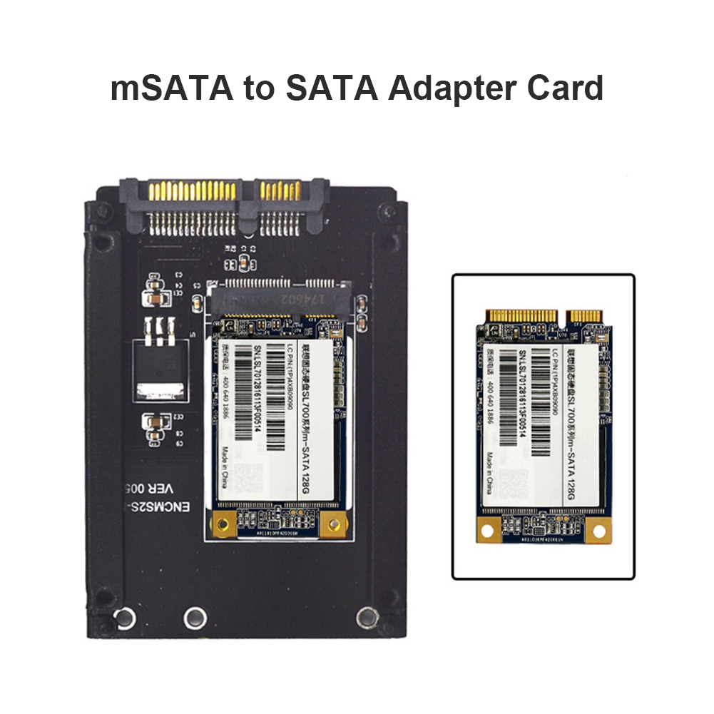 Universal mSATA to SATA Adapter Mini SATA SSD to 2.5 inch SATA III 22-Pin Converter Card for Windows 8 7 XP Mac