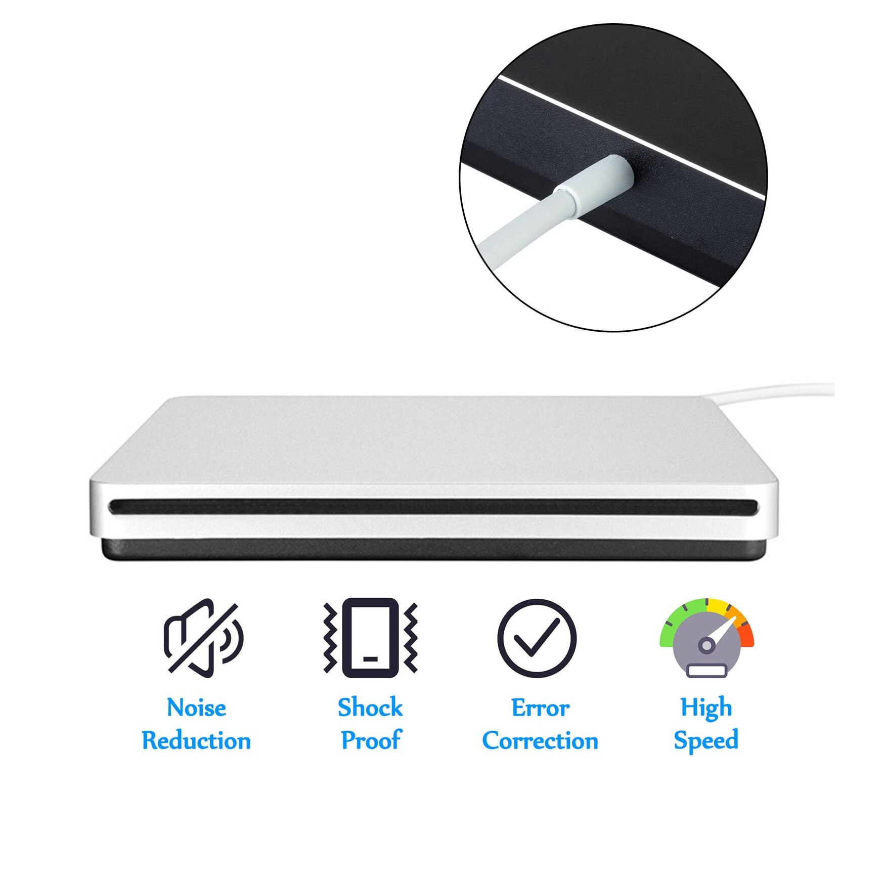 USB 3.0 DVD-ROM Optical Drive External Slim CD ROM Disk Reader Desktop PC Laptop Tablet DVD Player with Touch