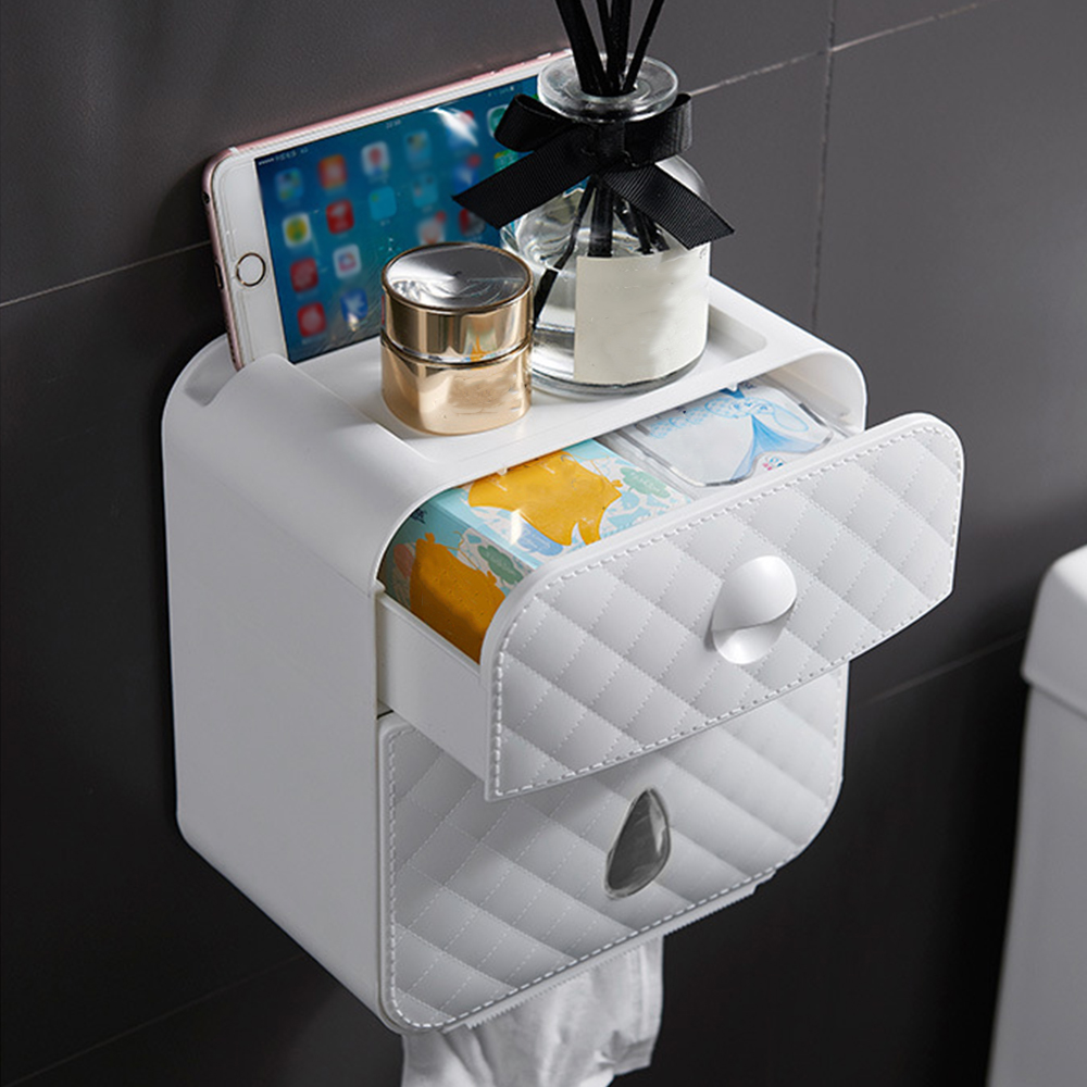 Badkamer Muur Gemonteerde Papieren Handdoek Dispenser Met Opbergdoos Coreless Toiletpapier Doos Extractie Dispenser Papieren Handdoek Houder