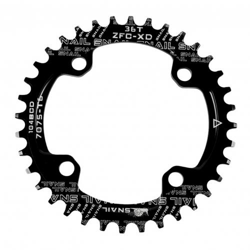 Round/Oval 104BCD 32T 34T 36T 38T Narrow Wide Single Chainring for Bicycle Bike: Black Round Plate / 32