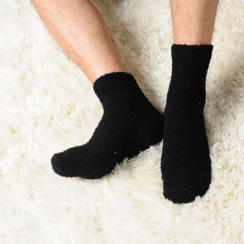 1 par ekstremt hyggelige cashmere sokker mænd kvinder vinter varm søvn sengegulv hjem fluffy: Bk