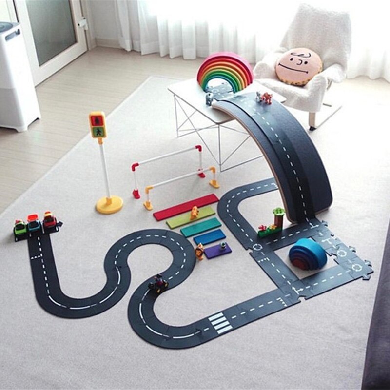 Puzzel Baby Mat DIY City Road Tapijt Voor Game Mat Nordic Baby Speelkleed Tapijt Educatief Speelgoed Auto Spoor Kinderen verjaardag