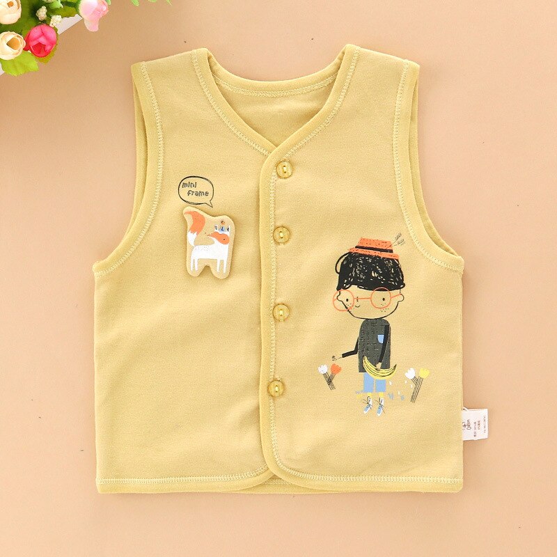 Baby vest cotton warm autumn winter clothing cartoon three-layer warm waistcoat for boys girls warm vest for toddler girls