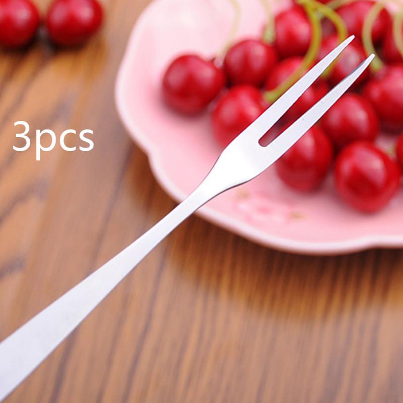 5 st fruktgaffel lyx rostfritt stål tårta dessertgafflar härlig mini gaffel används för tårta i fest snigel gaffel restaurang: 3 st spetsig svans
