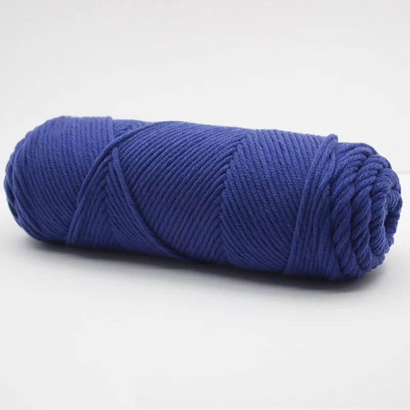 1pc Hand Woven Milk Cotton Eight Strand Wool Diy Scarf Line Wool Ball Stick Needle Thread Cotton Coat Hat Gloves Hand Knitting: navy blue