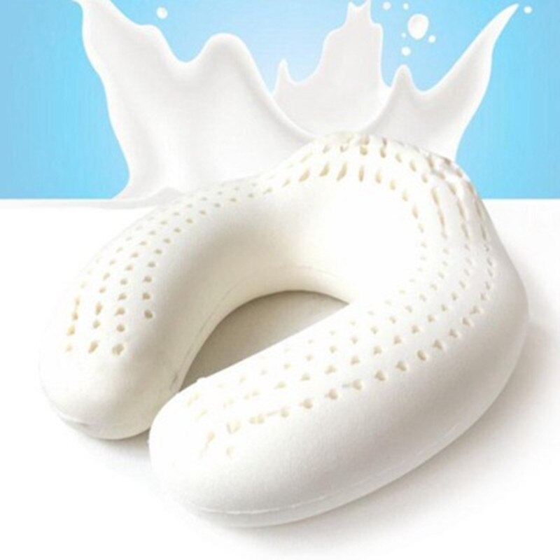 Natural Latex Pillow U-shaped Cervical Spine Neck Pillow Latex Pillow Car Office Neck Pillow Siesta Soft Slow Rebound Pillow