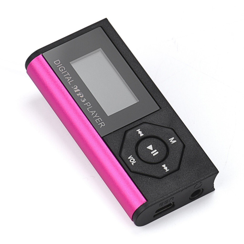 4Colors Universal USB MP3 Player with Digital LCD Screen Plug-in Digital Radio Player Mini Sport MP3 Player: PK