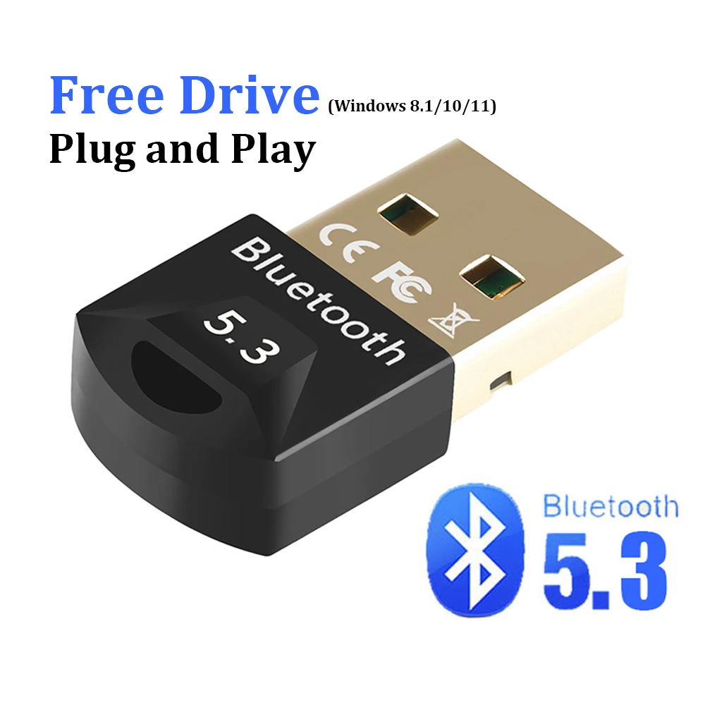Adaptador Bluetooth para Pc, Dongle Usb Bluetooth 5,3, receptor Bluetooth 5,0 para altavoz, ratón, teclado, transmisor de Audio y música: Rojo