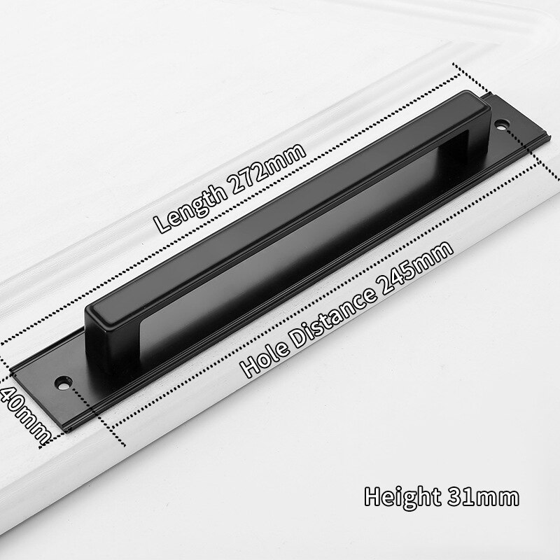 Aluminium Alloy Black Door Handles for Interior Do... Vicedeal