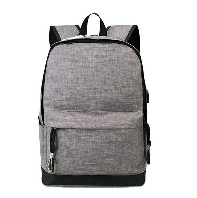 Senkey Style Men Backpack Student School Bags For Teenagers backpack Men Travel USB Charging Computer Bag: Gray