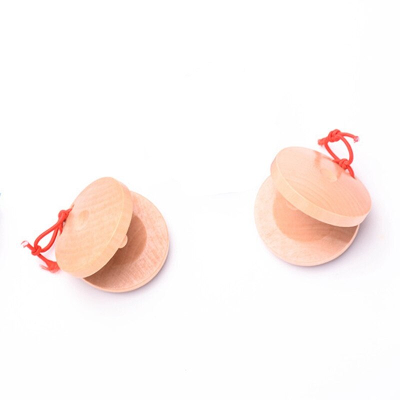 5Pcs Wooden Musical Instrument Castanets Wood Percussion Musical Instrument
