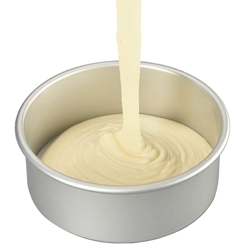 3 Pack 8-Inch Aluminum Round Cake Pan with Removable Bottom,Round Cake Mold Baking Supplies