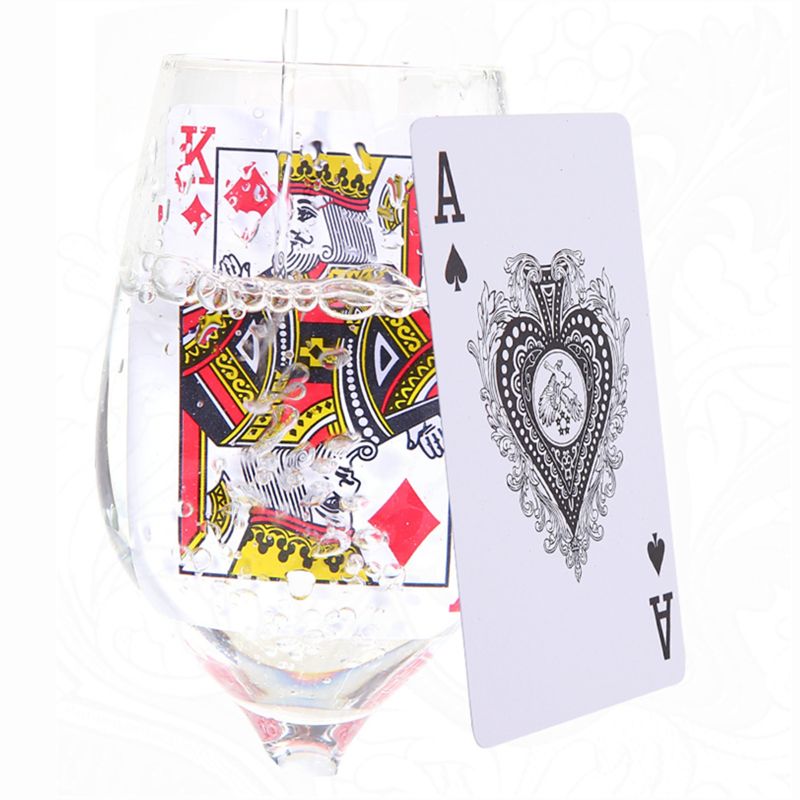 Vandtæt pvc plastik spillekort med plastkasse 54 stk dæk poker klassiske magiske tricks  y4ud
