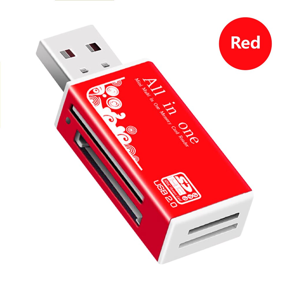 Usb 2.0 Naar Micro-Sd Tf Adapter Otg Cardreader Mini Kaartlezer Smart Memory Kaartlezer Voor Micro sd Kaartlezer: Rood