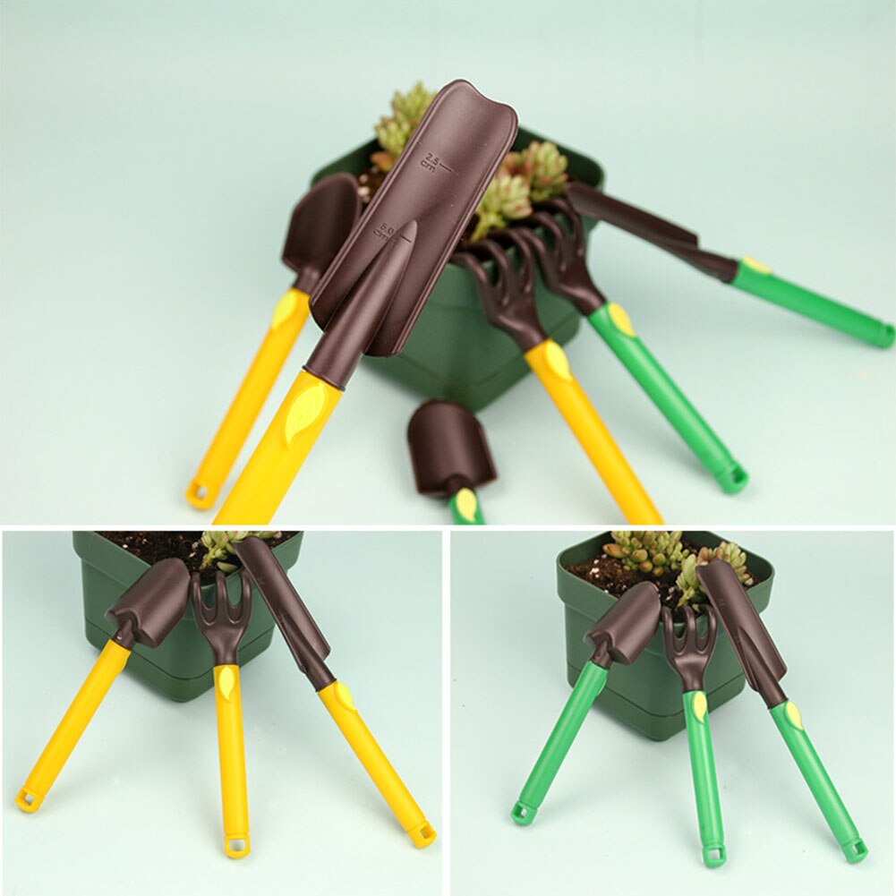 3pcs Kids Gardening Tools Kit Plastic Safe Gardening Tools Trowel Rake Shovel --M25