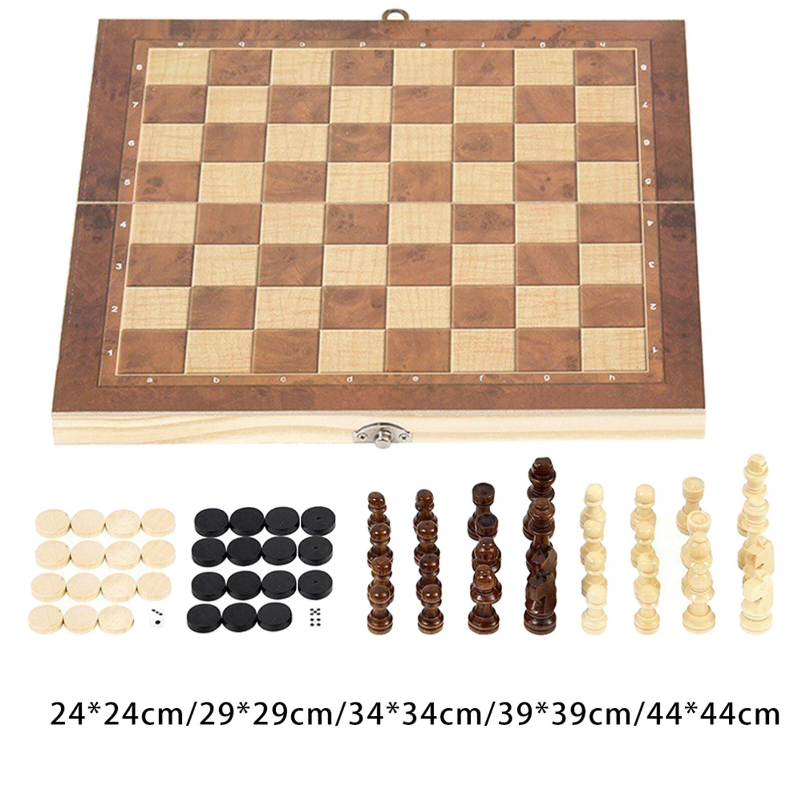 Checkers &amp; Chess Set, Wooden Chess Set for Kids and Adults, Storage Case for Piece, Handcraft Travel Chess Set