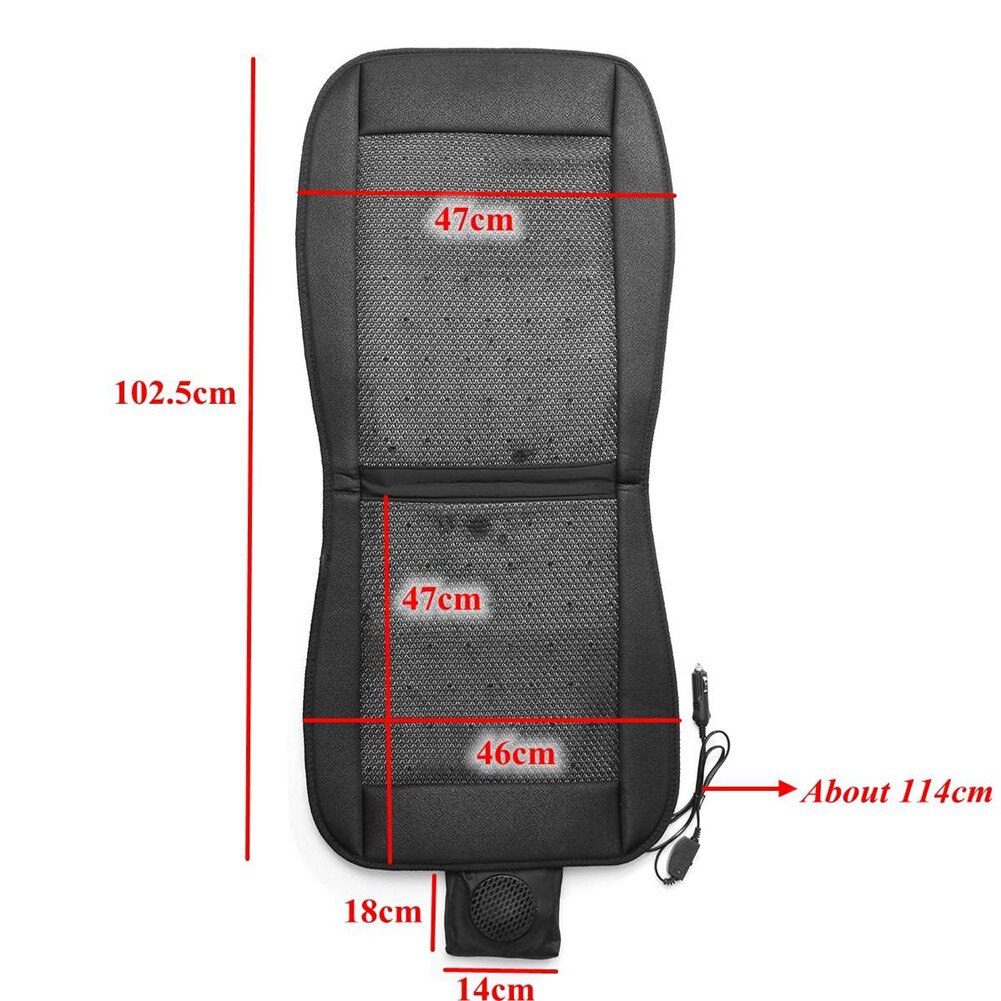 12V Summer Cooling Car Seat Cushion Cover With Built-in Air Ventilated Fan Conditioned Cooler Pad 2 Speed Adjustable