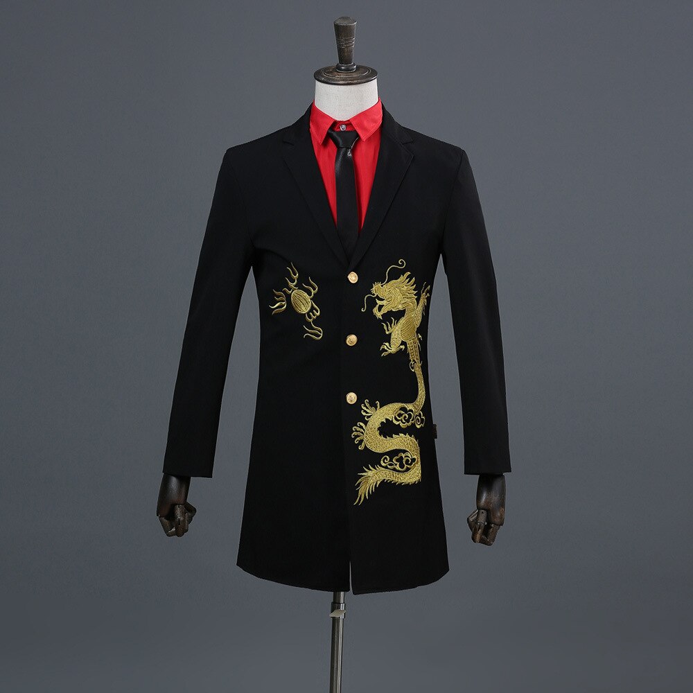 Discothèque Blazer hommes costume veste scène Costumes pour chanteurs Performance broderie hommes robe Costumes vestes noir Sequin M