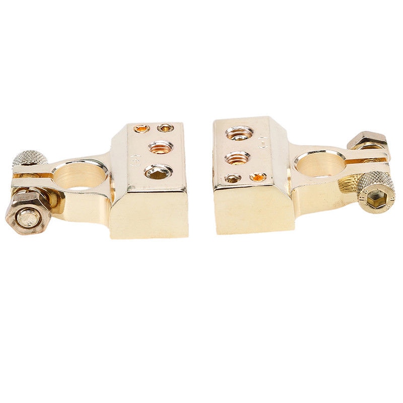 Positive&Negative Car Battery Terminal Connectors 0/4/8 AWG Gauge Gold Parts