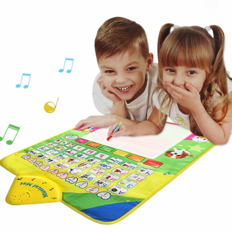 Tappetino musicale russo gioco per bambini pittura coperta bambini colorati Baby Animal Piano Music Touch Play Mat canto giocattolo regalo