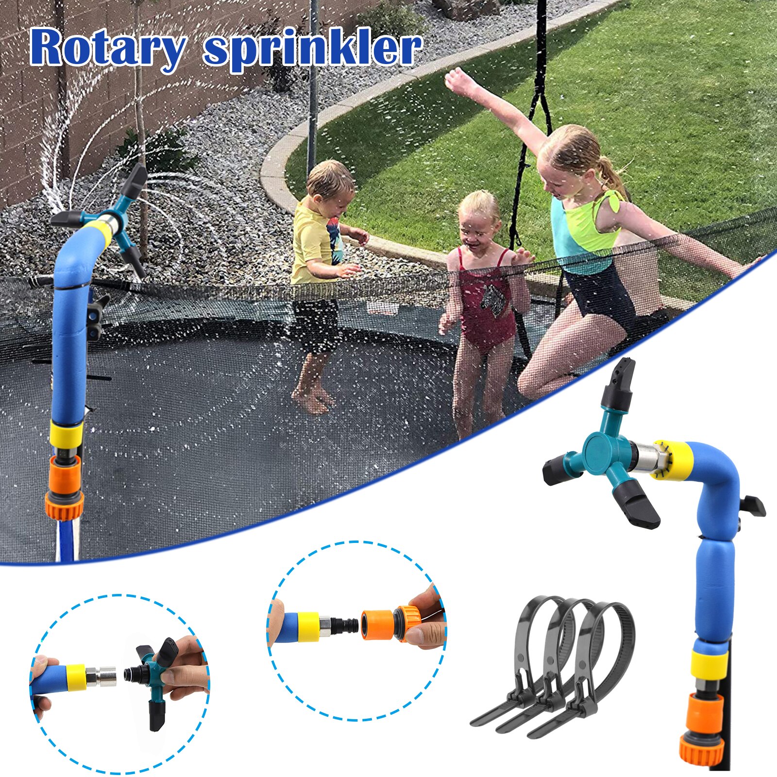 Trampolin Sprinkler für Kind draussen Trampolin Hof Waterpark Wasser Sprinkler für Erwachsene Junge Mädchen DNJ998: Ursprünglich Titel