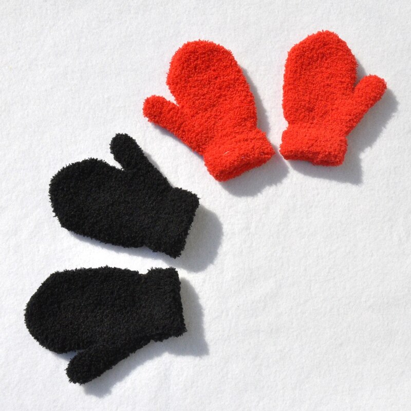 Gants polaires corail, doux et chauds, pour garçon et fille,mitaines d'hiver épaisses, doigt complet, pour bébé, nouveaux, tendance,
