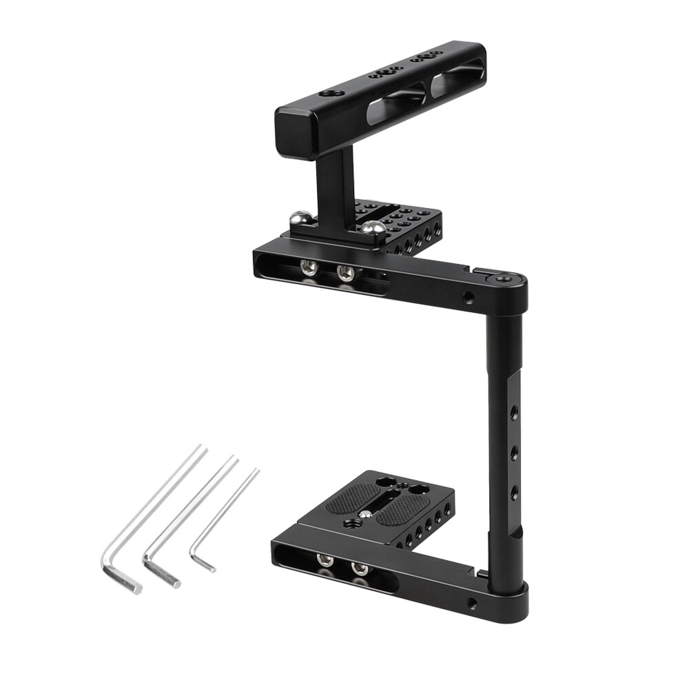 Kayulin Universele Camera Kooi Kit Met Top Kaas Handvat &amp; Shoe Mount Voor Canon 600D 70D 80D (Rechts-hand Gemonteerd): K0127